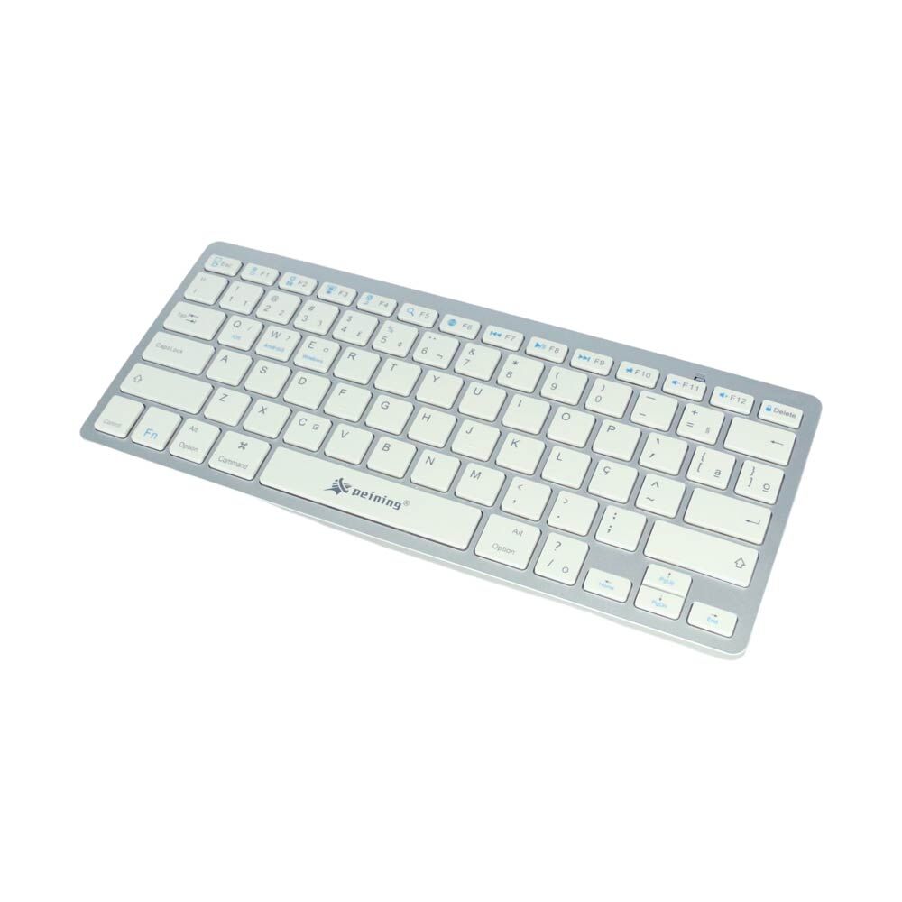 15339235756-3001m-4.jpg Combo Teclado e Mouse Sem Fio Ultra-Slim Peining FR-3001M – Padrão ABNT2, Apoio Ergonômico, Mouse Ambidestro, Cor Prata - Imagem 1