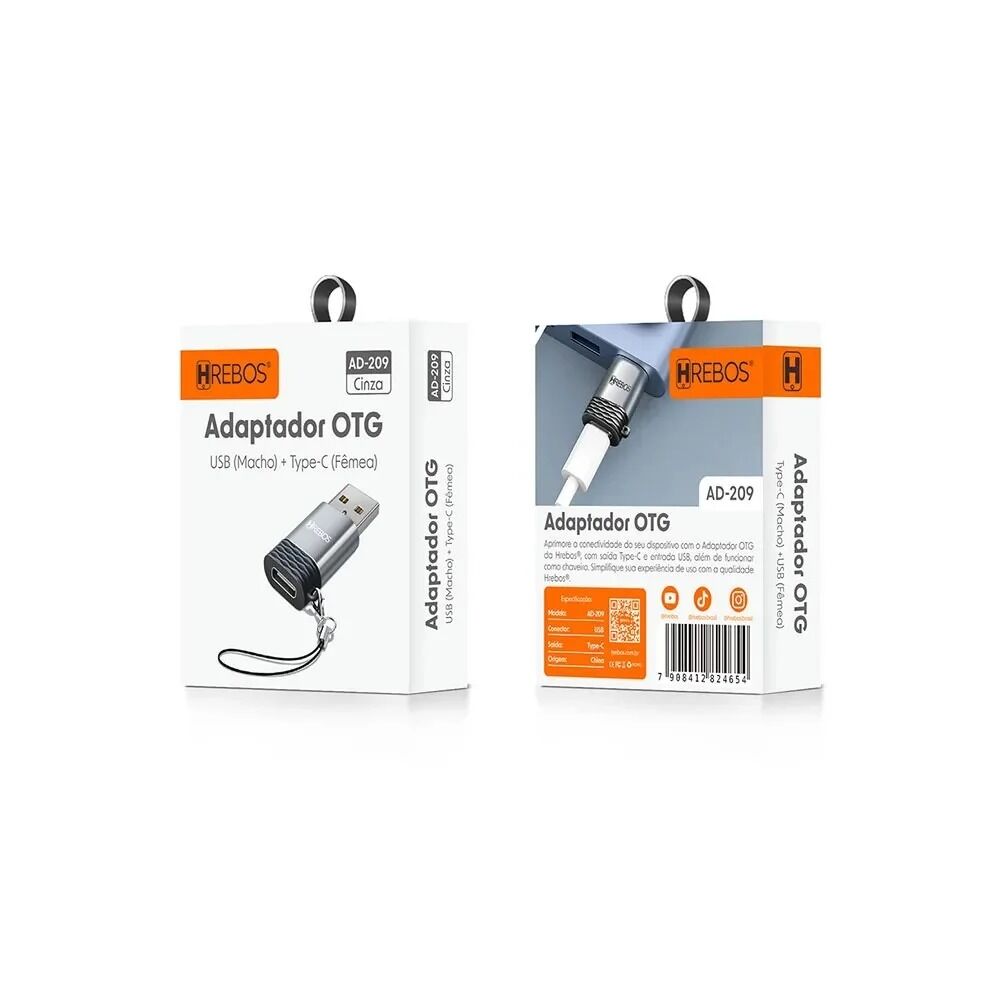21268566A6B607DDF1C923BA8D557092.jpg Adaptador OTG USB macho para Tipo C fêmea - Imagem 1