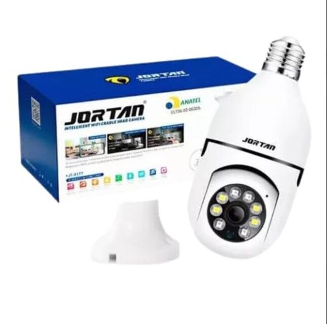 74F1D83C4A5447FDD89B4CACB096F3E0.jpg Câmera de Segurança Inteligente Jortan, Lâmpada com Visão Noturna HD, Wifi - Imagem 4
