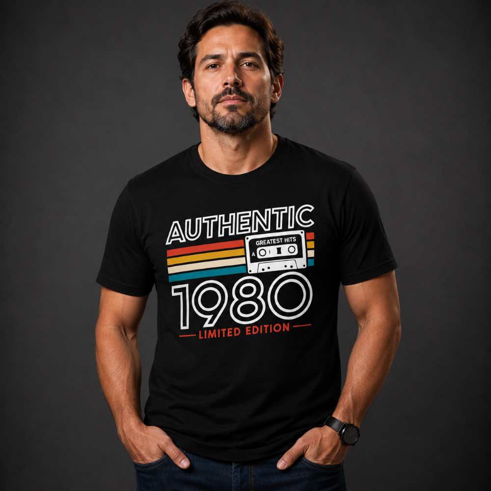 7F7E94A7ACD26504B8BD55823FB69C6D.jpg Camiseta Authentic 1980 Vintage Retrô Fita Cassete Limited Edition 100% Algodão - Imagem 2