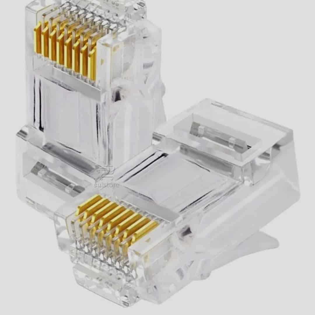 Conector RJ-45 pacote com 10 unidades. - Imagem 1