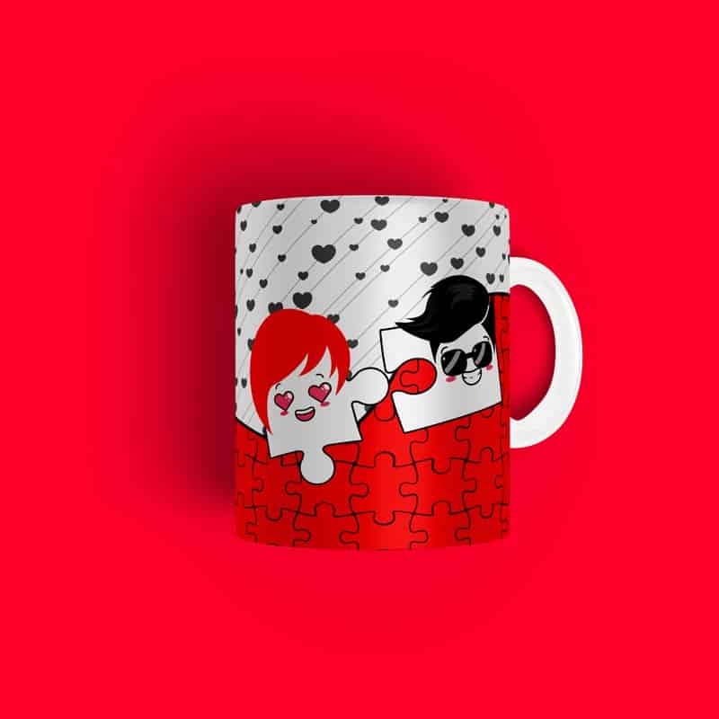 Caneca Personalizada Tema Namorados Você É A Peça Que Me Faltava - Imagem 1
