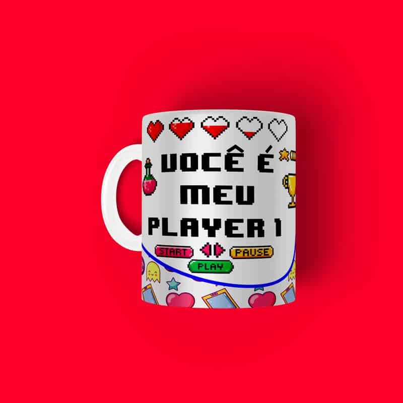 Caneca Personalizada Tema Namorados Você É Meu Player 1 - Imagem 1