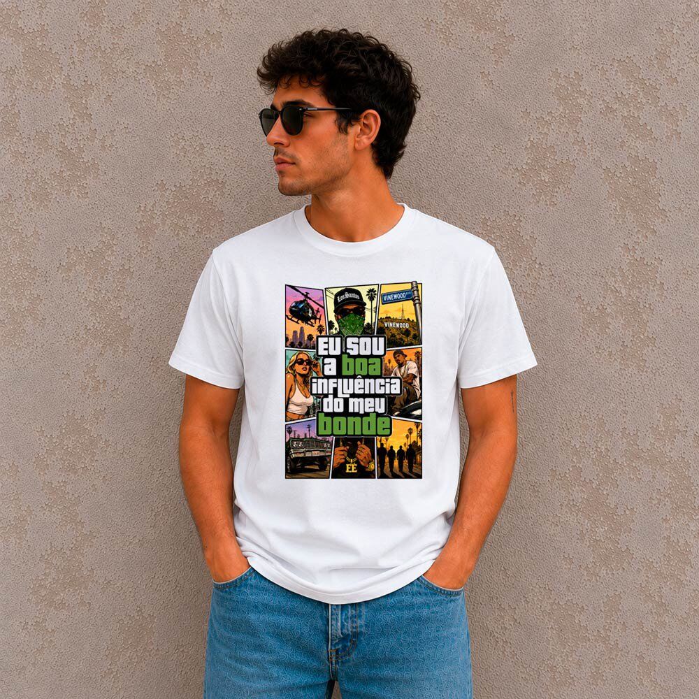 2021/07/1003790763-1.jpg Camiseta Eu sou a boa influência do meu bonde - Imagem 3