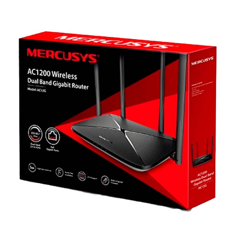 15116512425_Roteador-Mercusys-AC12G-Dual-Band-4-Antenas-AC1200-Gigabit.jpg ROTEADOR WIRELESS 1200 MBPS GIGA AC12G MERCUSYS - Imagem 2
