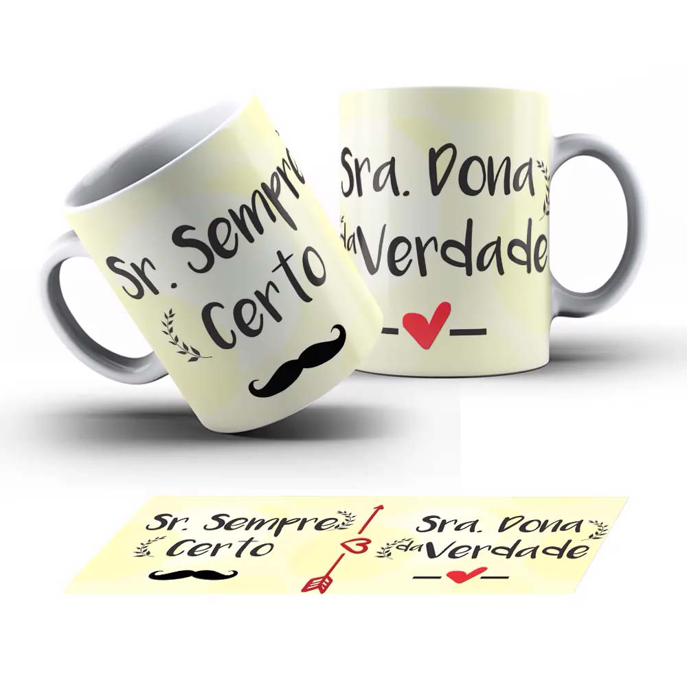15134020486_15131789121_15131762862_15131762484_15131756874_Caneca20namorados20Sr20sempre20certo20e20Sr20don.jpg Caneca Personalizada Tema Namorados S.R. Sempre Certo E S.R. Dona Da Verdade - Imagem 1