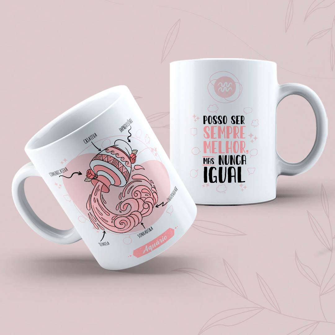 15177049577__Aquario-2.jpg Caneca Porcelana Tema Signos - Imagem 1