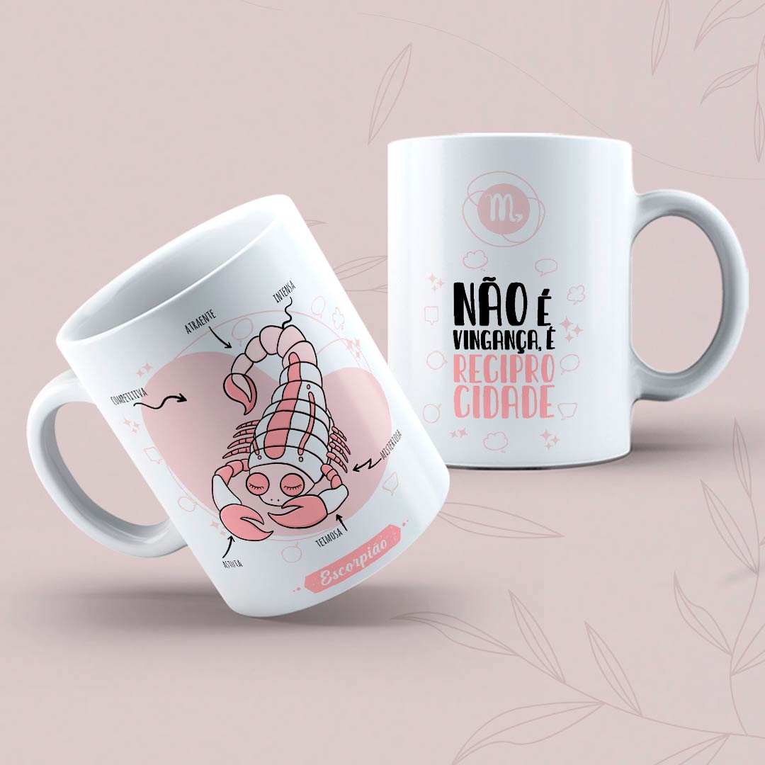 15177049642__Escorpiao-2.jpg Caneca Porcelana Tema Signos - Imagem 3