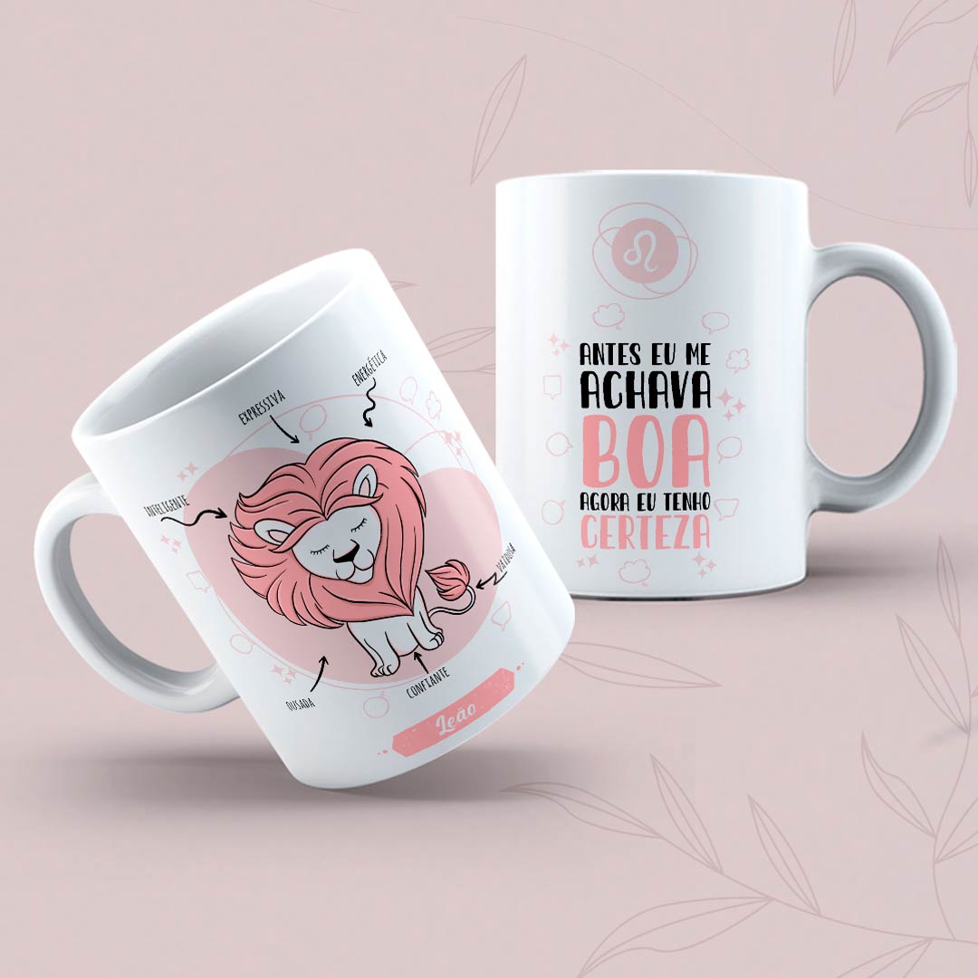 15177049661__Leao-2.jpg Caneca Porcelana Tema Signos - Imagem 2