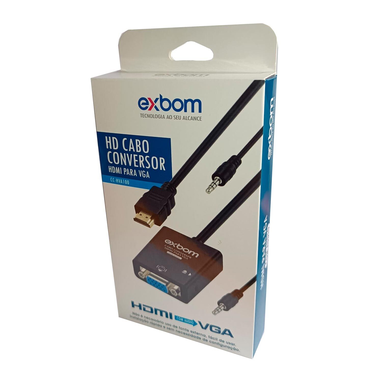 15304432316-conversor-hdmi-vga-exbom-cc-hva100.jpg Cabo Conversor HDMI A para VGA Fêmea com Áudio - Exbom CC-HVA100 - Imagem 3