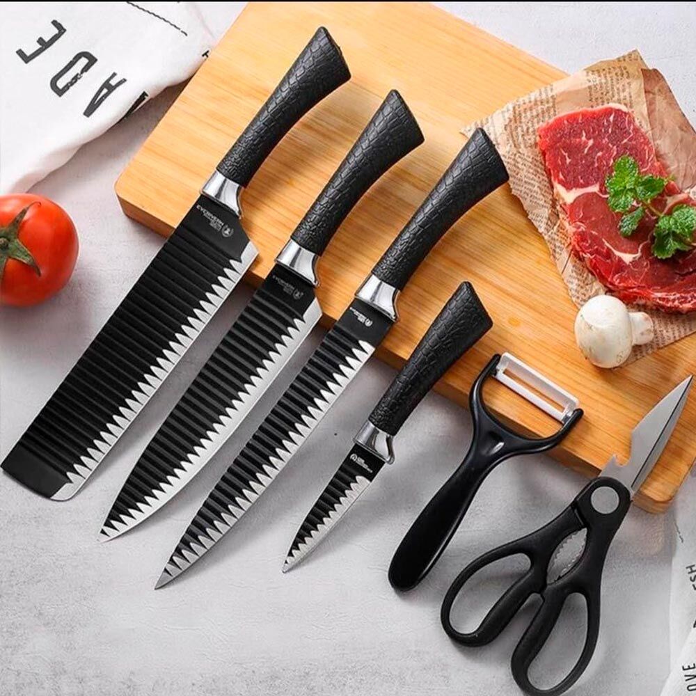 15318973263-kit-facas-bmax-3.jpg Kit Completo do Chef - Conjunto de Facas e 8 Acessórios para Churrasco e Cozinha em Aço Inox | Inclui Facas, Amolador e - Imagem 1