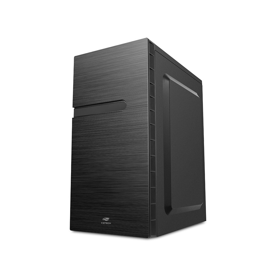 15330908417-c3plus-mt-35bk-01.jpg Gabinete Micro ATX C3Tech MT-35BK com Fonte 200W – Compacto e Funcional - Imagem 1
