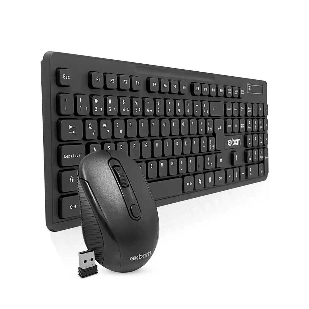 15339234382-exbom-1000f-3.jpg Kit Teclado e Mouse Sem Fio ABNT2 2.4GHz BK-S1000F Exbom - Imagem 3