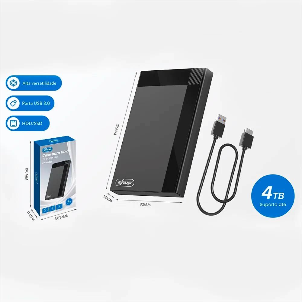 E162AE2DB3640F56E9339B5E83E74532.jpg Case para HD 2,5 Pol RGB HD859 USB 3.0 Gaveta Externa para SSD e HD SATA com luz RGB - Imagem 1
