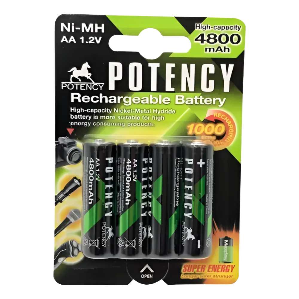 05D24C484E0B777029B19B69C7744530.jpg Pilha Recarregável AA 4800mAh Potency NI-MH 1.2V Alta Durabilidade - Imagem 1