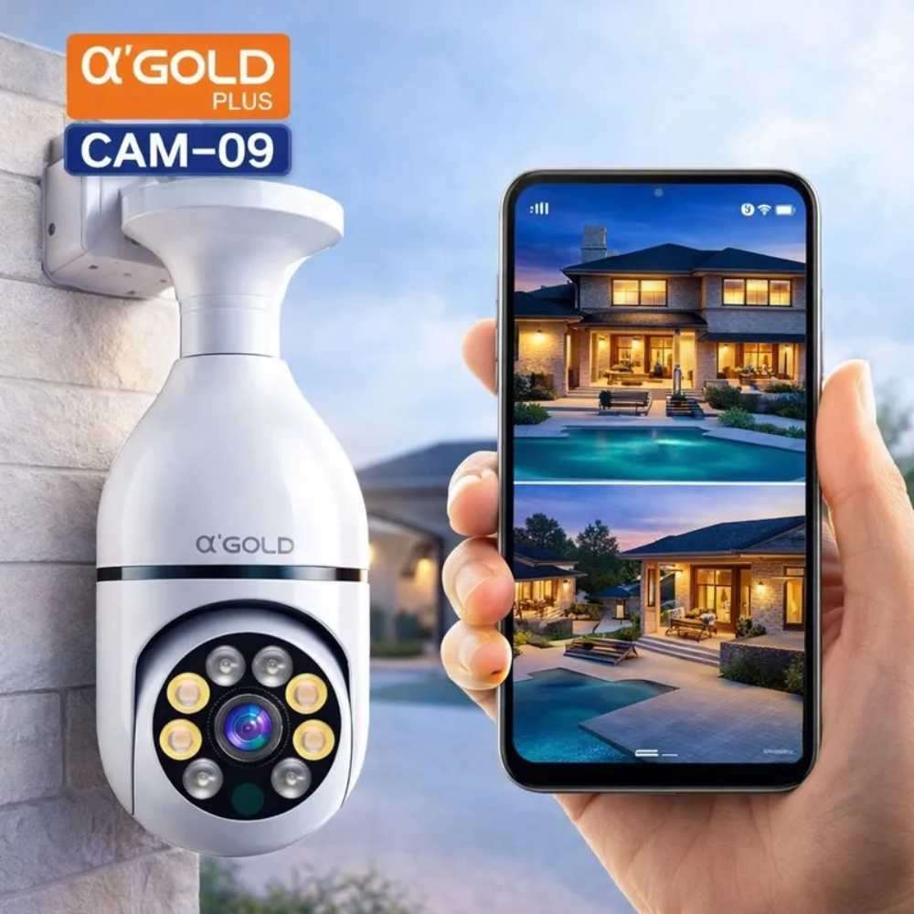 produto_9_20260613135327_929699b823 Câmera de Segurança WiFi A'Gold CAM-09 360° Visão Noturna Colorida Full HD - Imagem 3