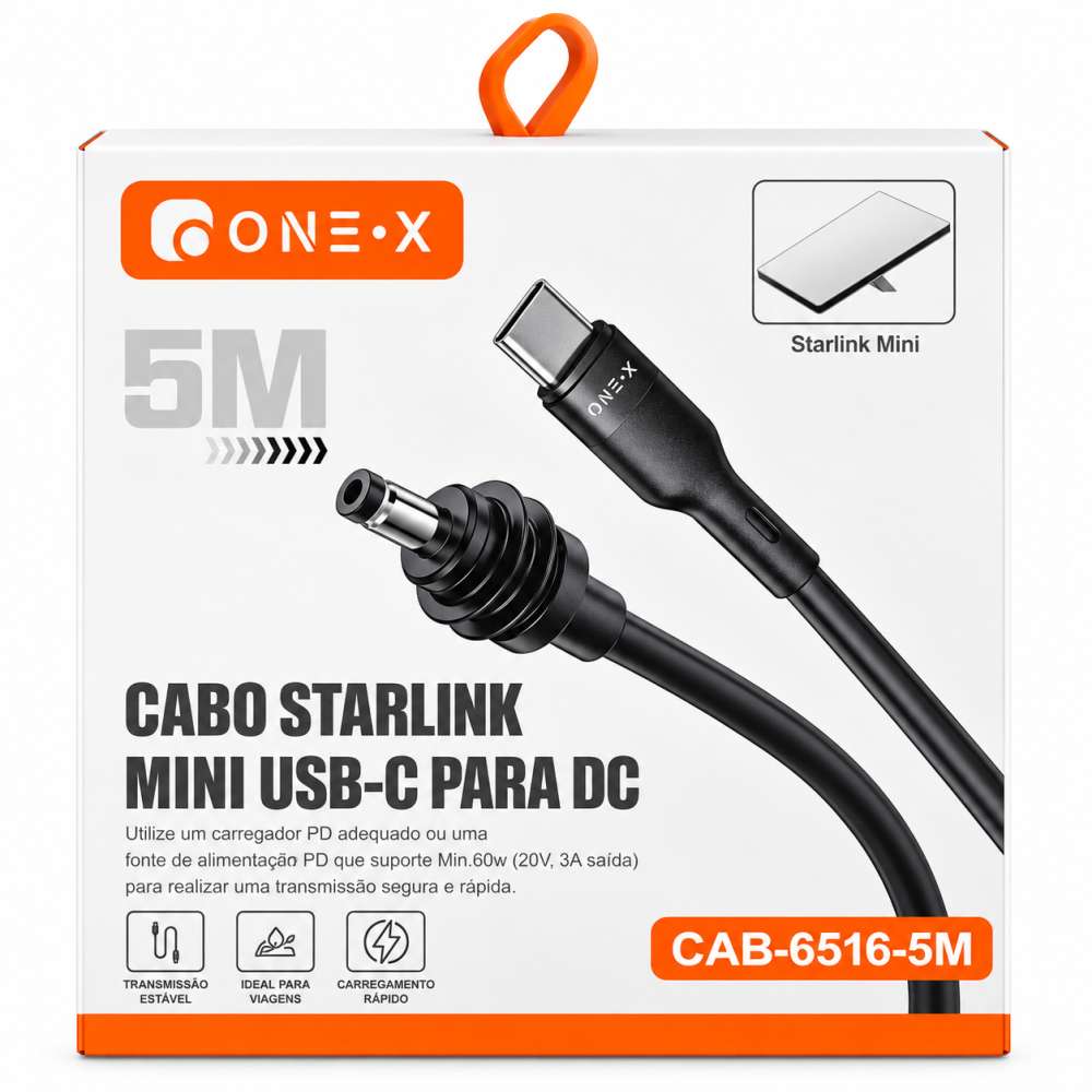 produto_144_20260904181144_9cbbd6e7af CABO USB-C PARA DC 5M ONEX CAB-6516-5M PARA STARLINK MINI - Imagem 1