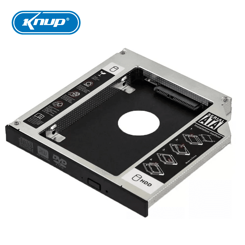15121484059_hdd-caddy-knup-br-info.png Adaptador Case Caddy Hd Ssd Sata 2.5 Knup Gaveta Notebook 12,7mm - Imagem 1