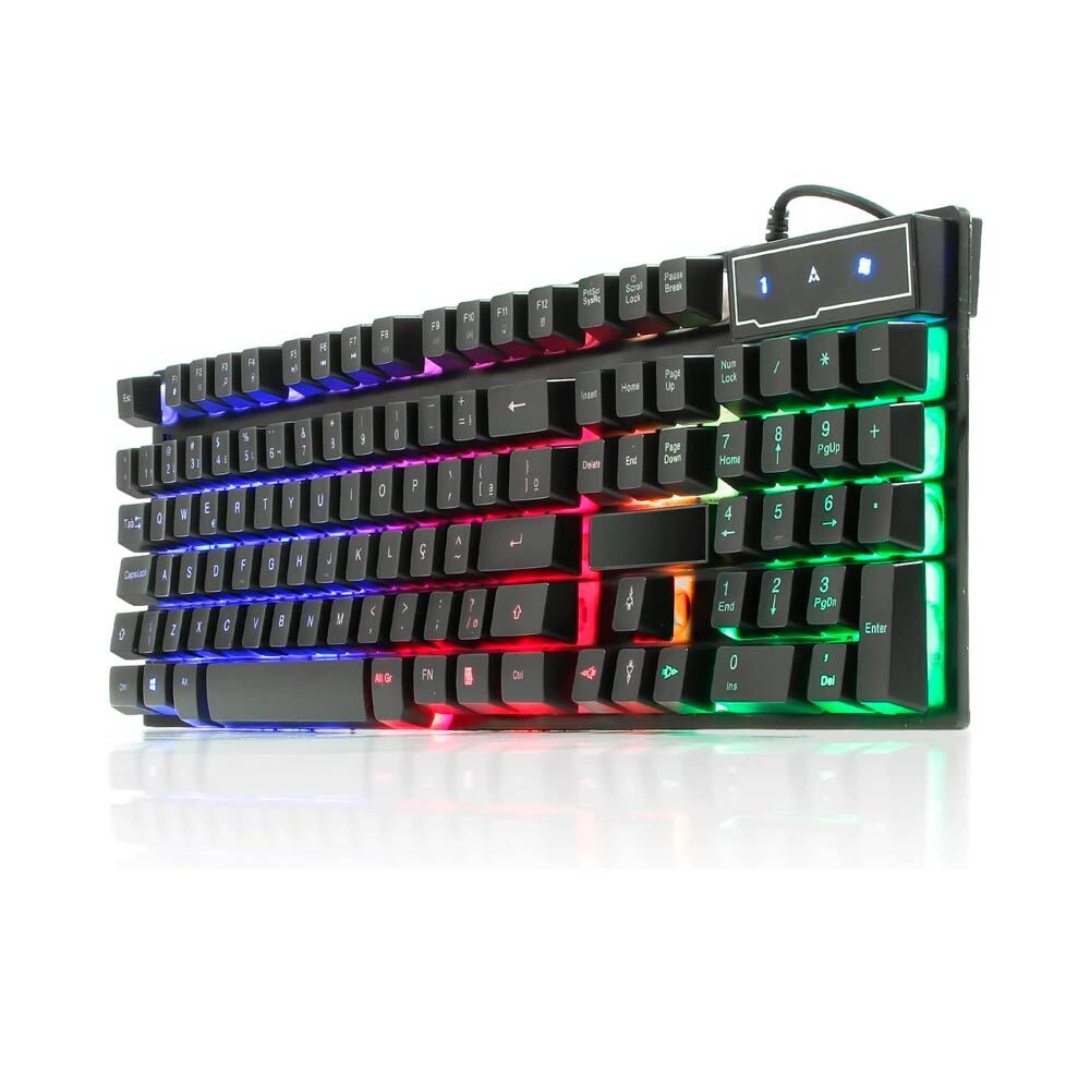 15339235279-bk151c-2.jpg Teclado Gamer com Iluminação RGB ABNT2 Exbom BK-151C – Conexão USB, Switch de Membrana, Layout Brasileiro - Imagem 2