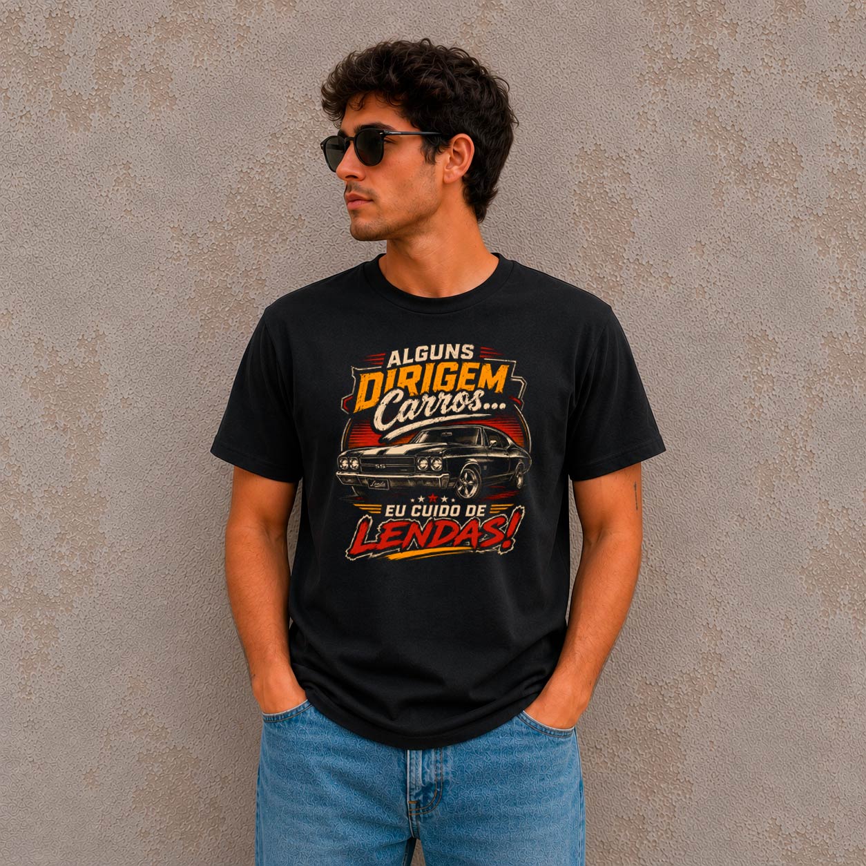 C41EEB027466015A8E6191D379E722BD.jpg Camiseta Carros Antigos Alguns Dirigem Carros Eu Cuido de Lendas | Camisa Masculina Car Colecionador - Imagem 3